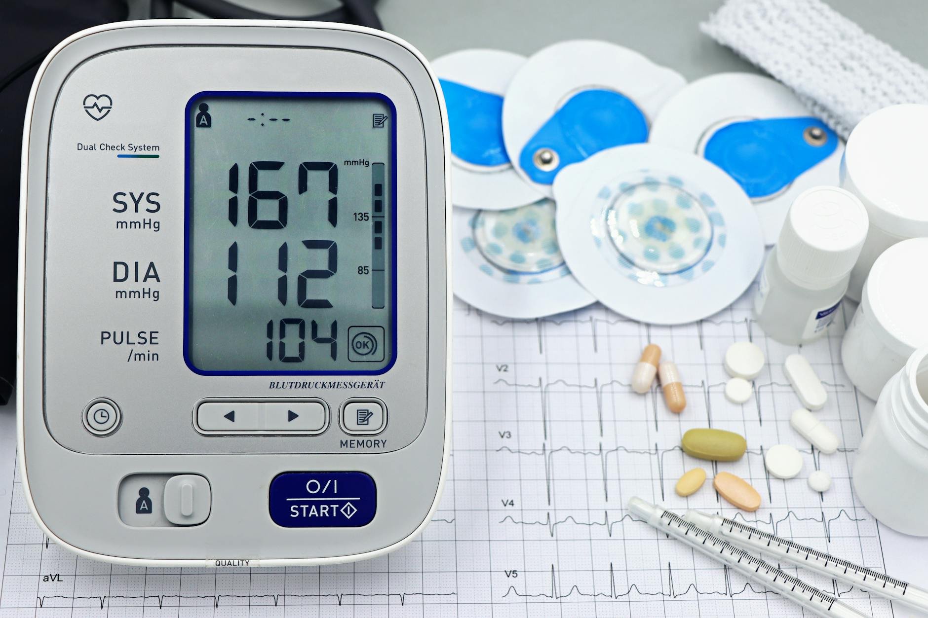 stylized graphic showing interlinked health indicators like blood sugar and blood pressure - metabolic health